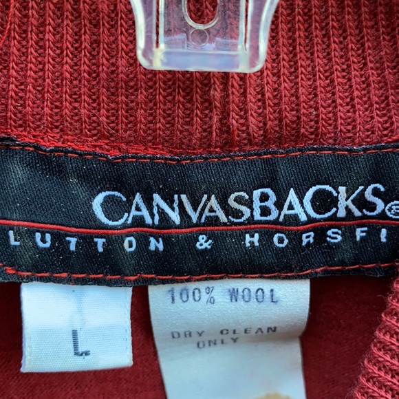 Canvasbacks Red Structured Mock Neck Wool Sweater - Picture 3 of 6
